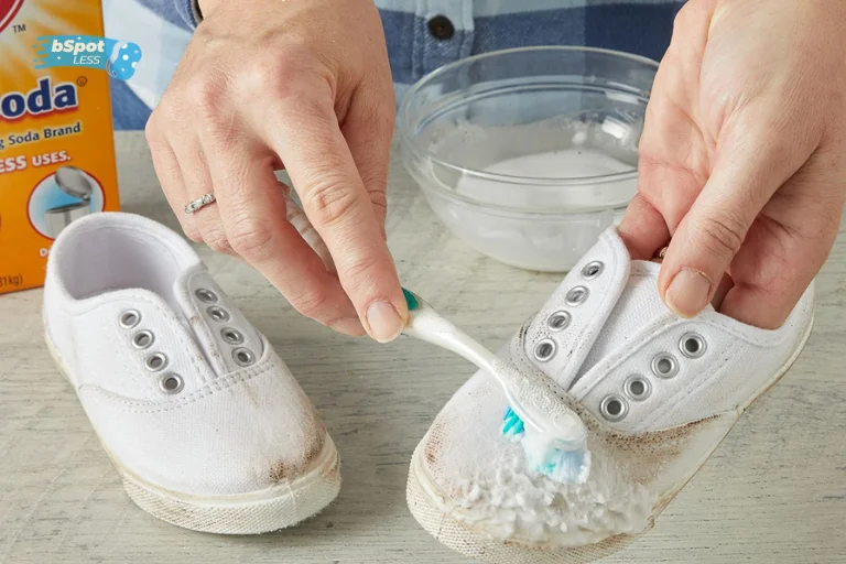 Scrub the stain with warm water and a soft brush