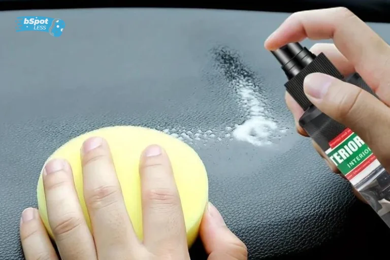 Spray the Cleaning Solution Onto the Stain Car Headliner